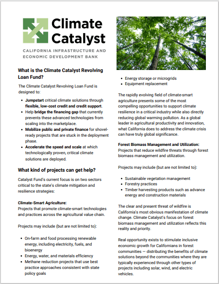 Climate Catalyst Fact Sheet